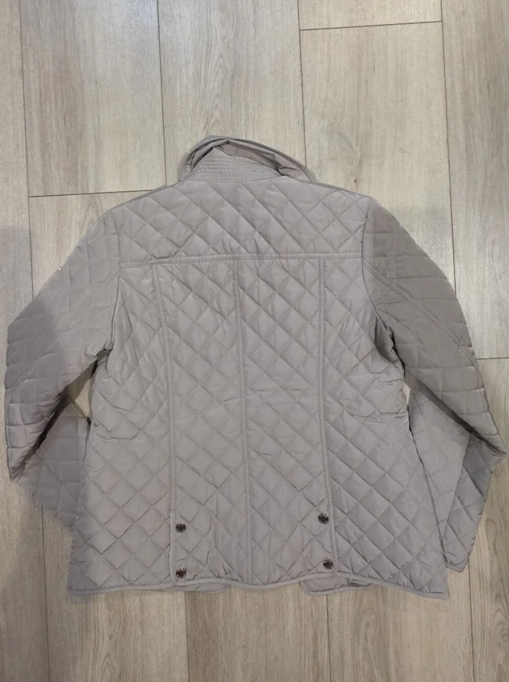 Michael Kors Quilted Puffer Jacket Women's Small Taupe Snap Zip Lightweight Coat